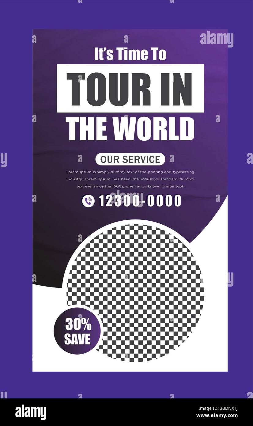 Travel agency story design Stock Vector