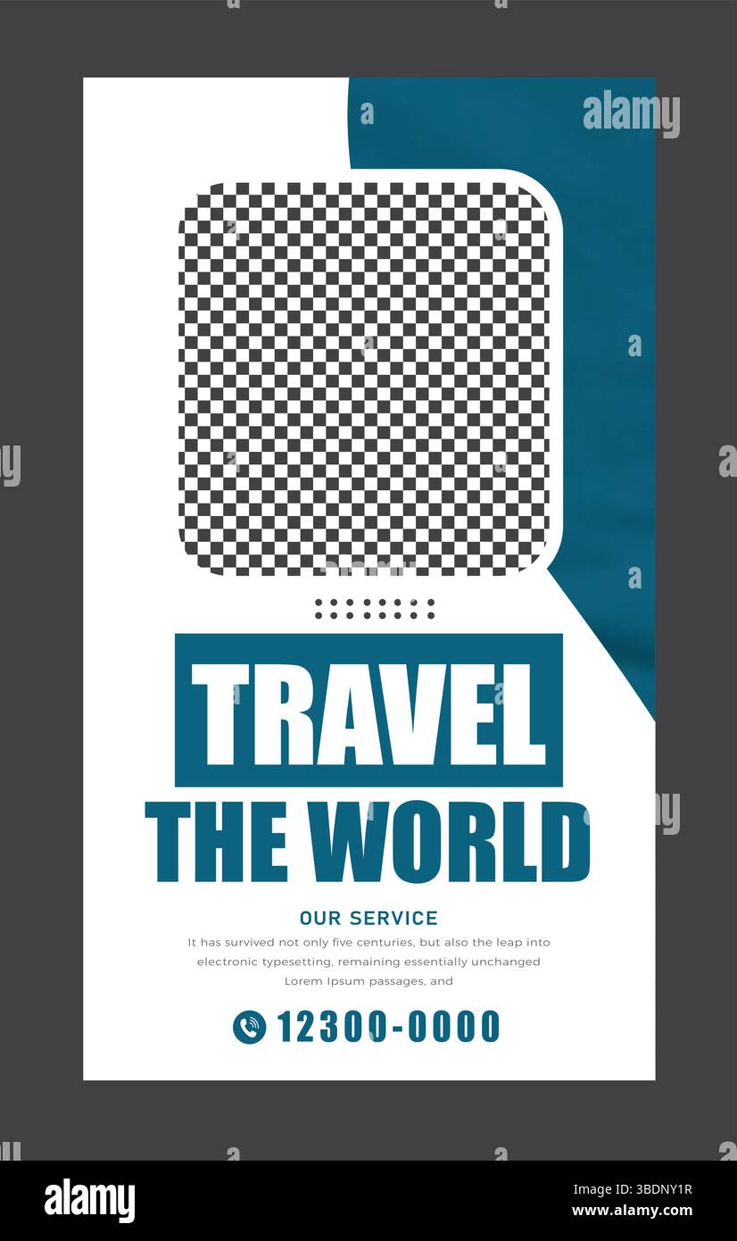 Travel agency story design Stock Vector