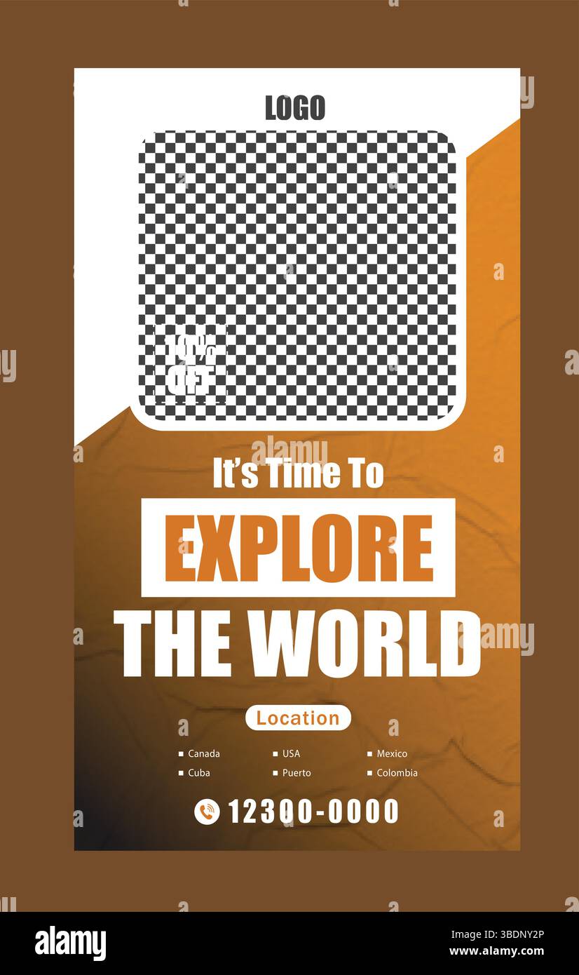 Travel agency story design Stock Vector