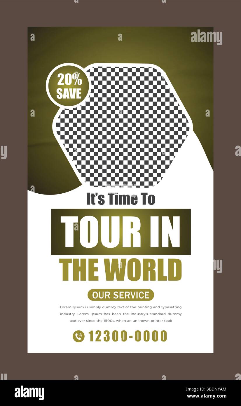 Travel agency story design Stock Vector