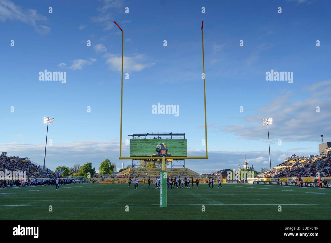 The scoreboard during CFL pre-season football game action between the ...