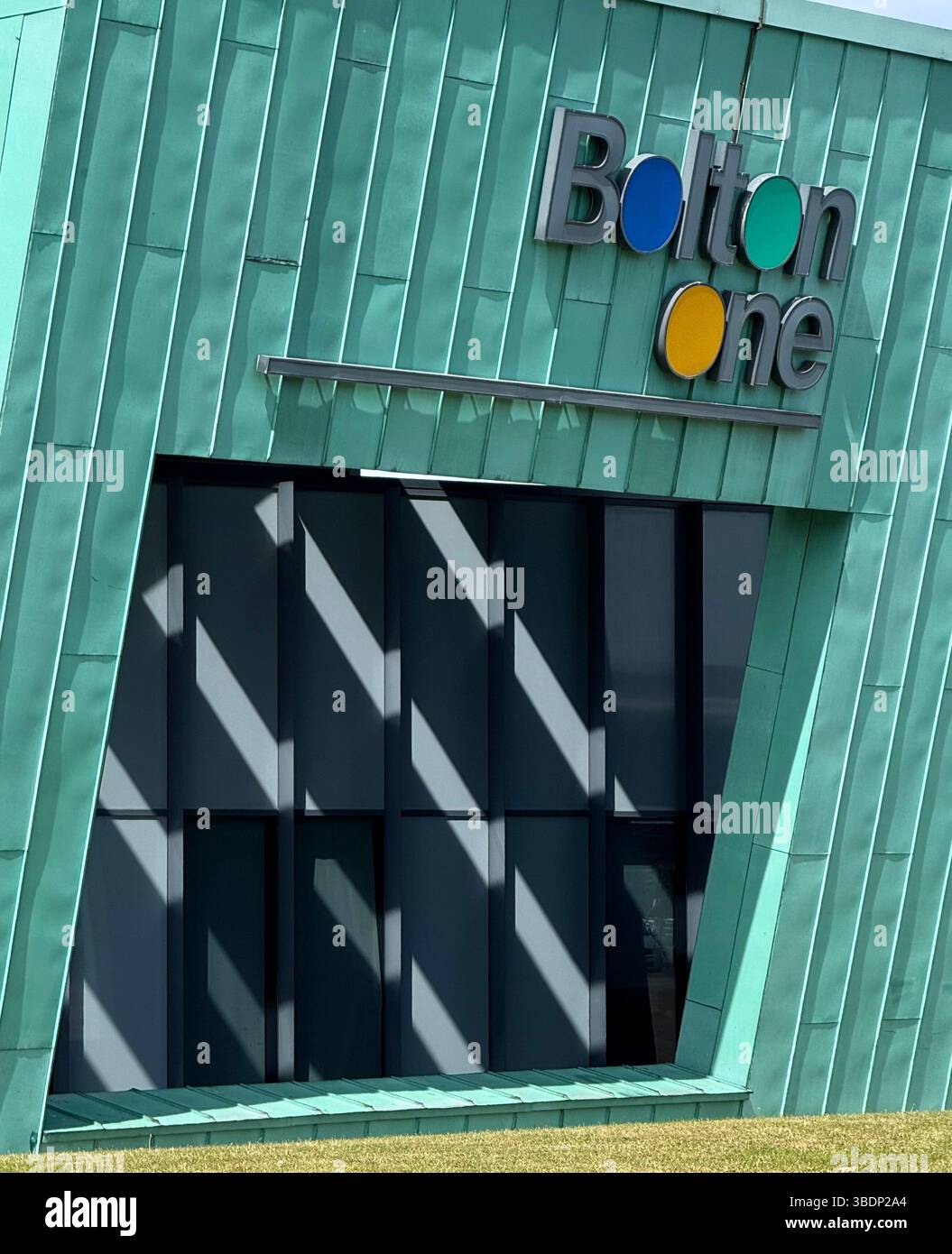 Abstract of canopy roof of Bolton One (part of University of Greater Manchester) - Smartphone Captured Stock Image