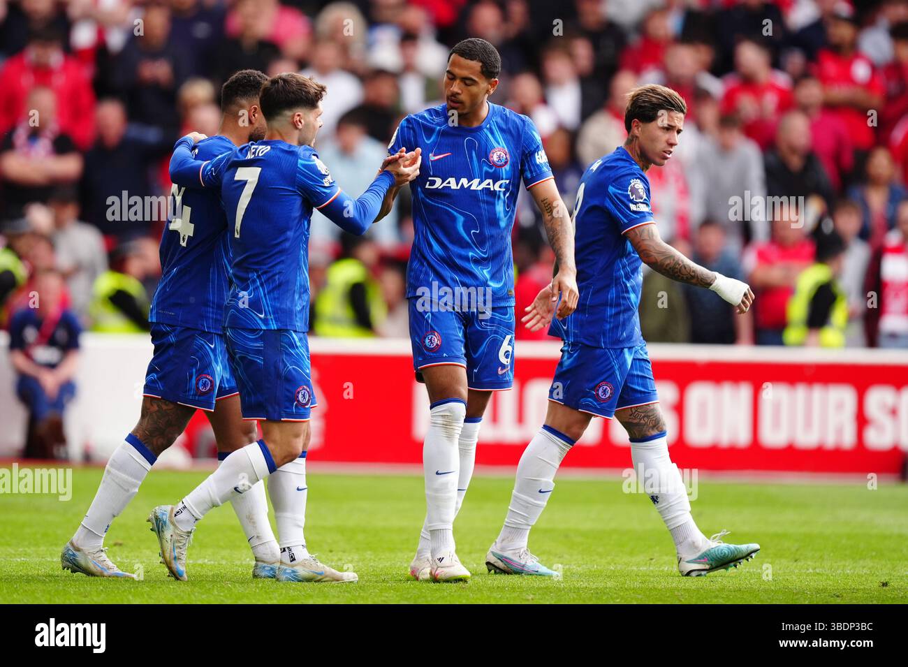 Chelsea's Levi Colwill (6) celebrates scoring the opening goal during ...