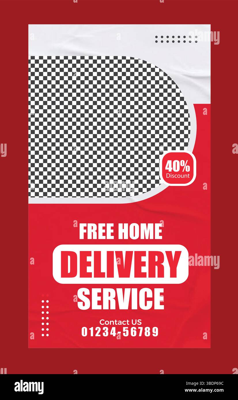 Fast Home Delivery Burger Social Media Instagram Story Stock Vector ...