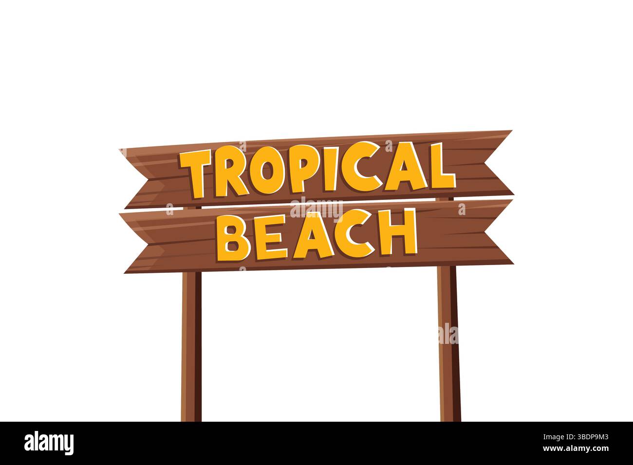 Tropical Sign Graphics tropical beach wooden sign vector illustration isolated on white ...