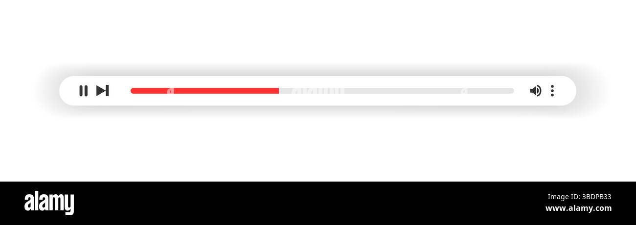 Minimized video player bar or audio player control panel Stock Vector