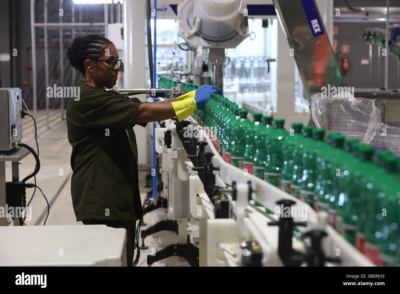 production line in a factory mata de sao joao, bahia, brazil - april 15 ...