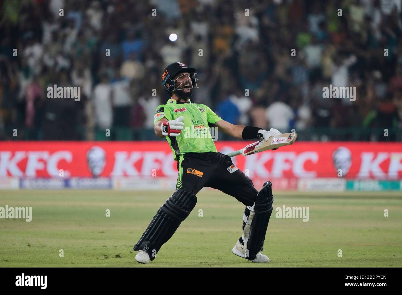 Pakistan Rza Lahore Qalandars' Sikandar Raza celebrates after winning the Pakistan ...
