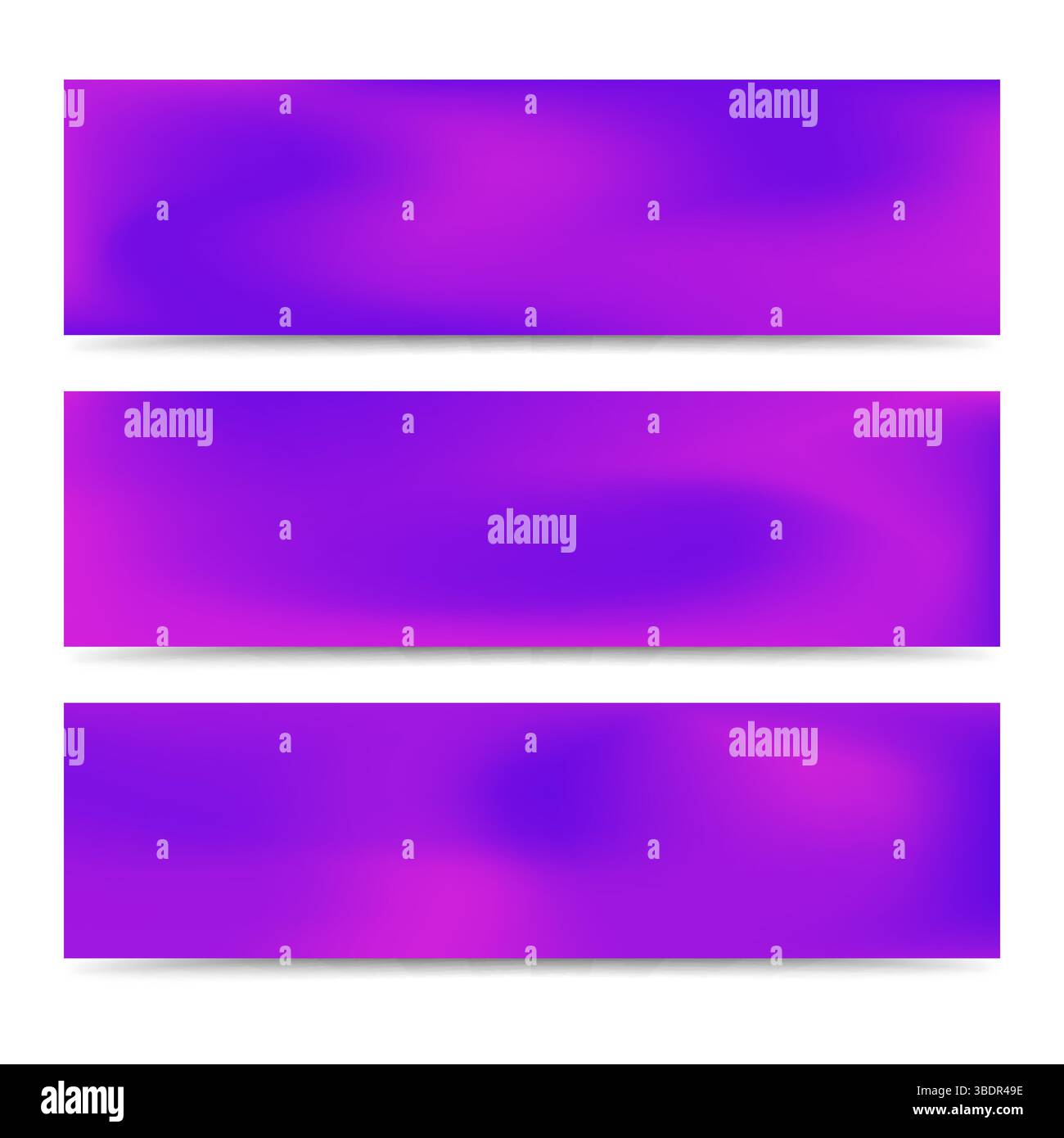 Smooth abstract blurred gradient purple banners set. Abstract Creative multicolored background. Vector illustration Stock Vector