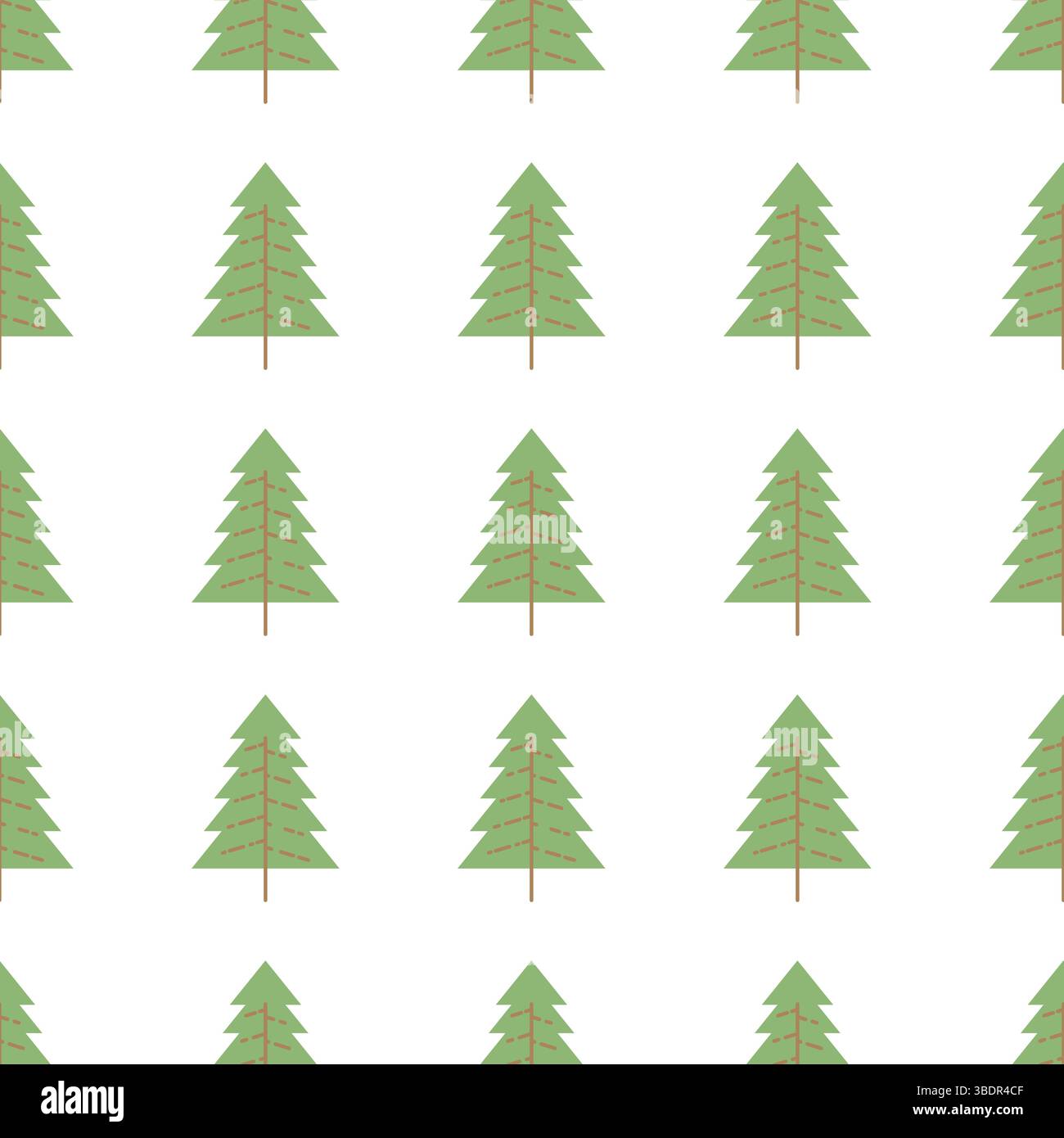 Seamless pattern with colored trees on white background. Vector illustration. Stock Vector