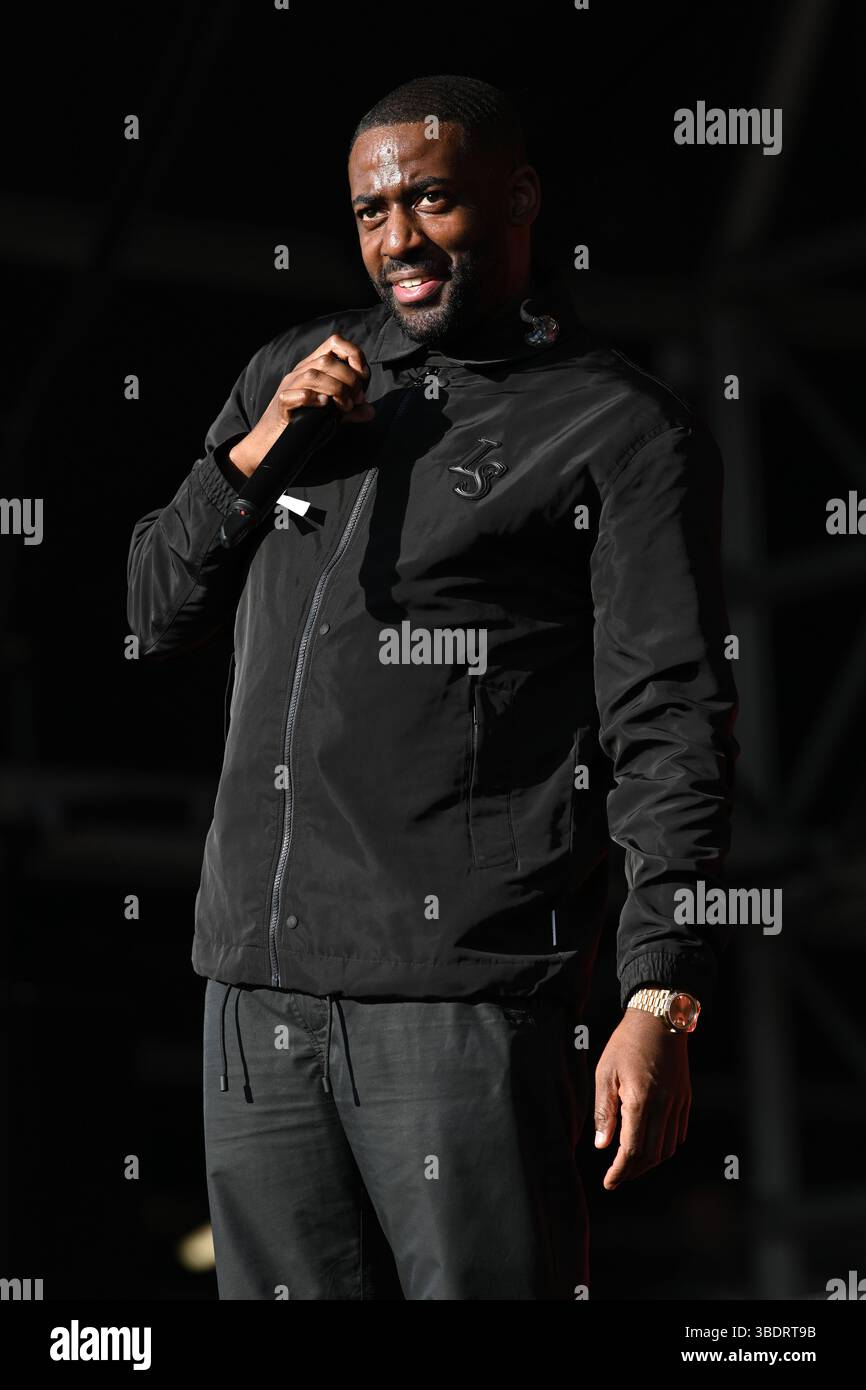 Uk Rapper Bashy LONDON, UK. 25th May, 2025. Bashy performs at Cross The Tracks 2025 at ...