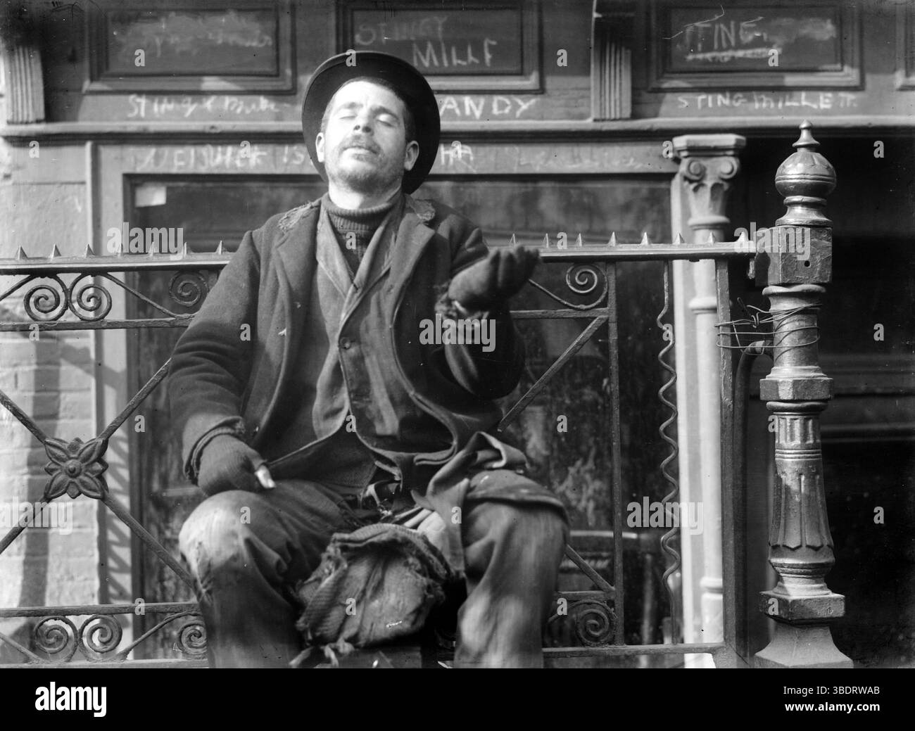 A Beggar, New York City, America, early 1900's Stock Photo - Alamy
