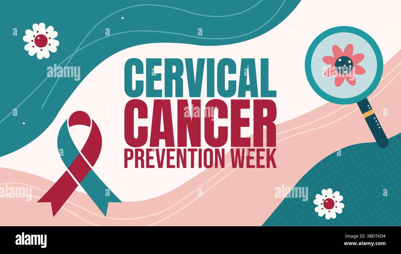 A Powerful Visual for Cervical Cancer Awareness, Featuring a Teal Ribbon  and Detailed Cervix Illustration on a Soft Pastel Pink Stock Photo - Image  of support, cervical: 384850206, image size:1300x822