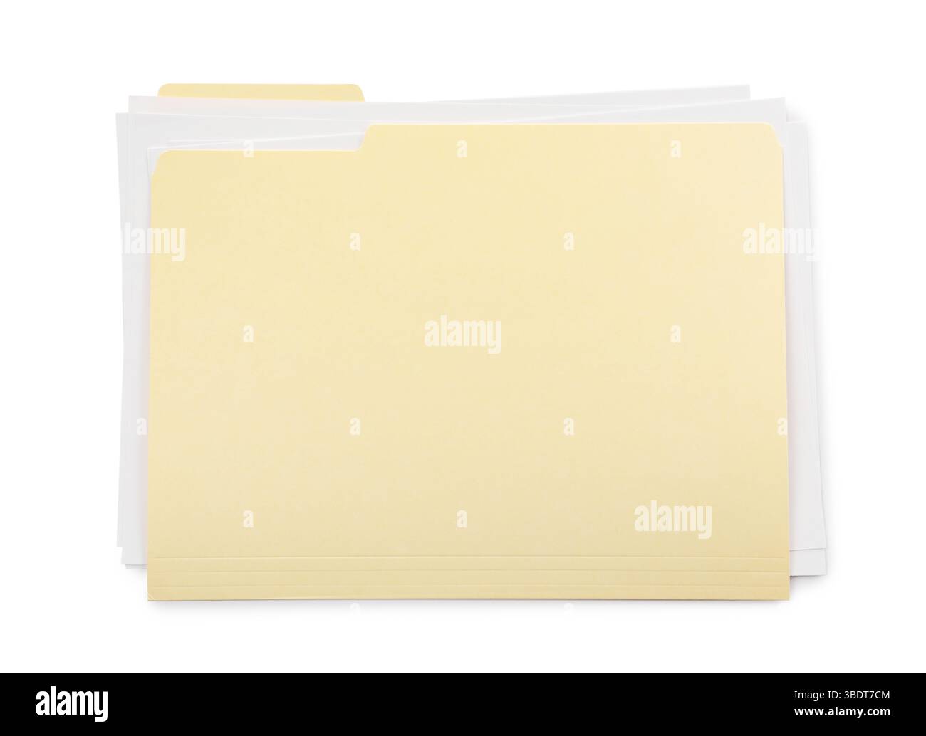 One paper file folder isolated on white, top view Stock Photo
