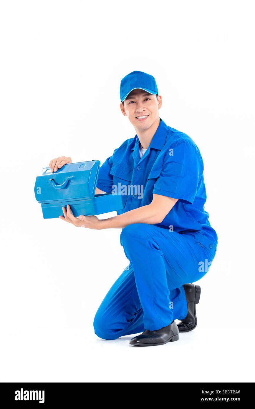 after-sales-service-personnel-in-blue-workwear-stock-photo-alamy