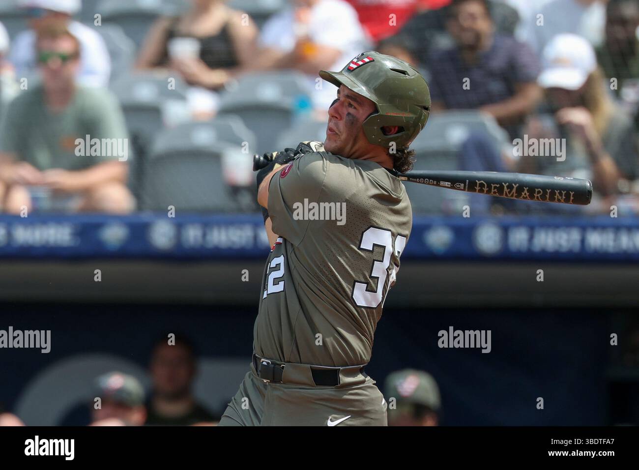 HOOVER, AL - MAY 25: Vanderbilt infielder Riley Nelson (32) watches a ...