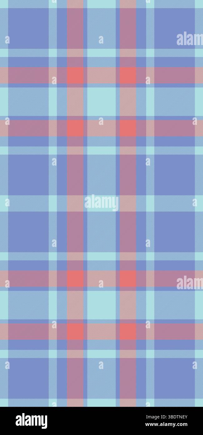 Warmth seamless fabric check, 40s background texture tartan. Everyday plaid textile vector pattern in blue and light colors palette. Stock Vector