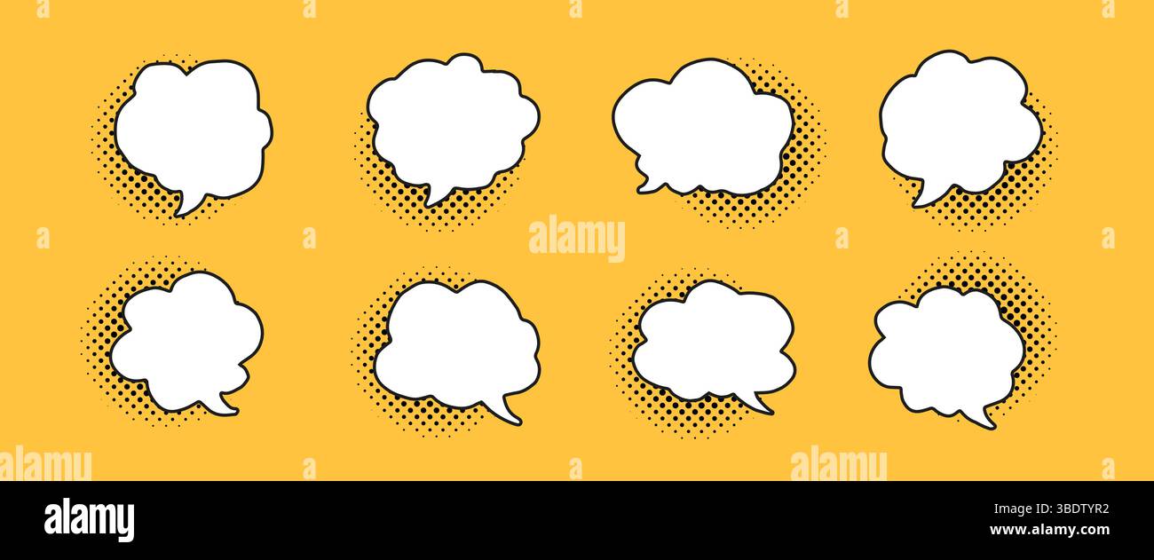 Retro comics speech bubble set. Stock Vector
