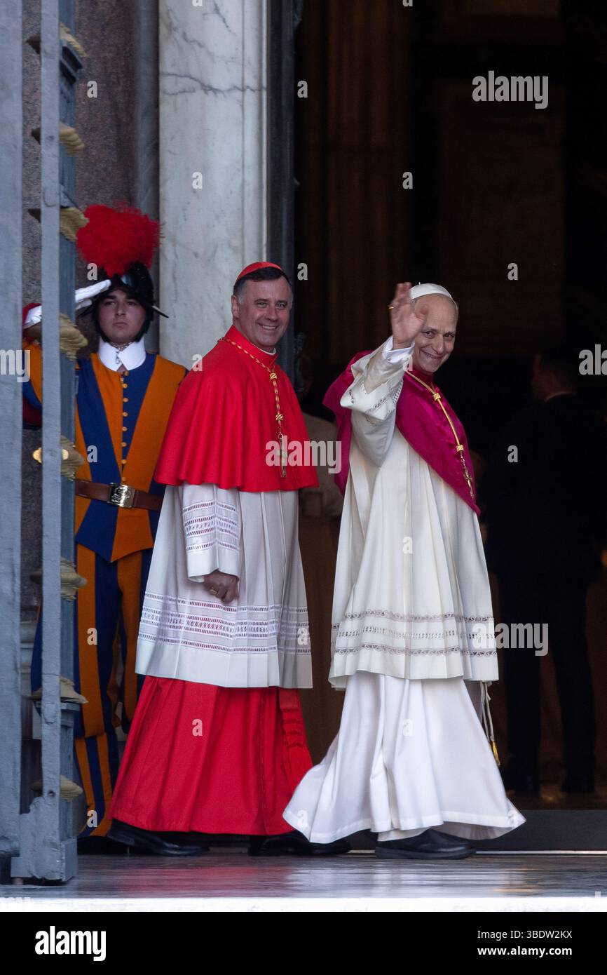 Pope Leo XIV greets the faithful from the loggia of St. Mary Major ...