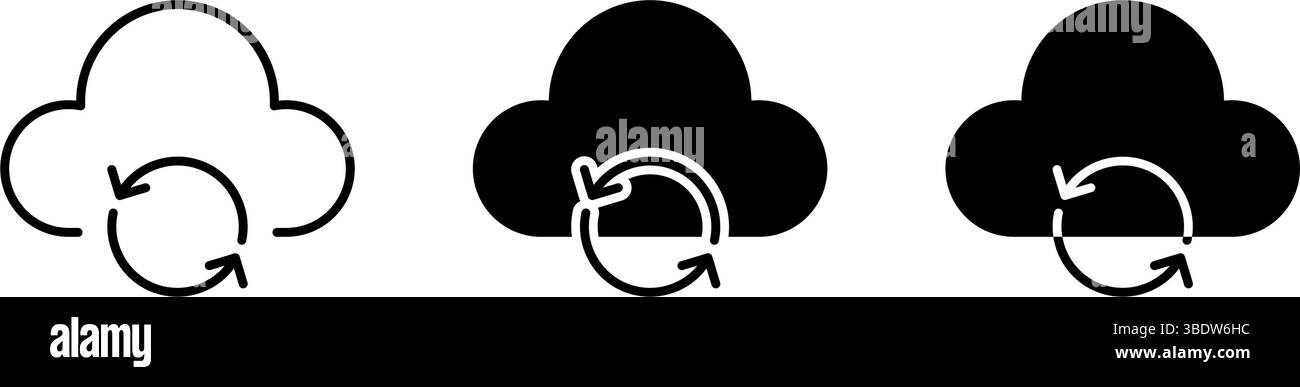 Cloud sync icon. Great for technology or data storage designs. Stock Vector