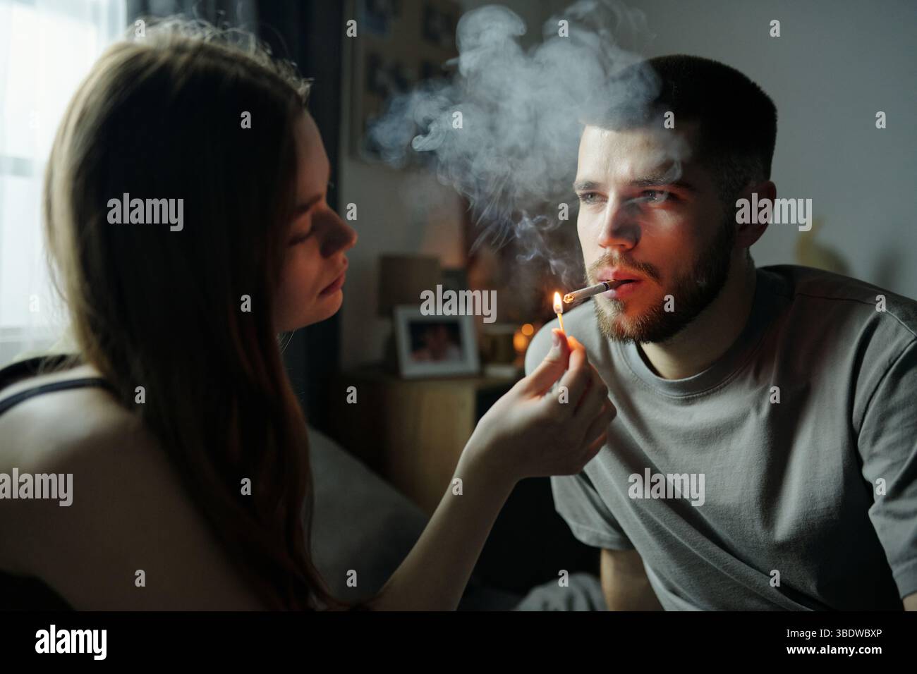how to smoke a cigarette inside Cigarette smoke room inside hi-res stock photography and images