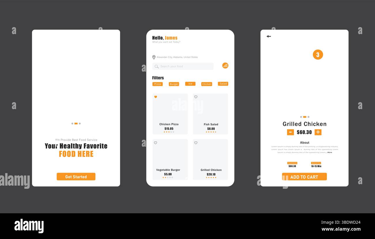 UI, UX mobile app design Stock Vector Image & Art - Alamy