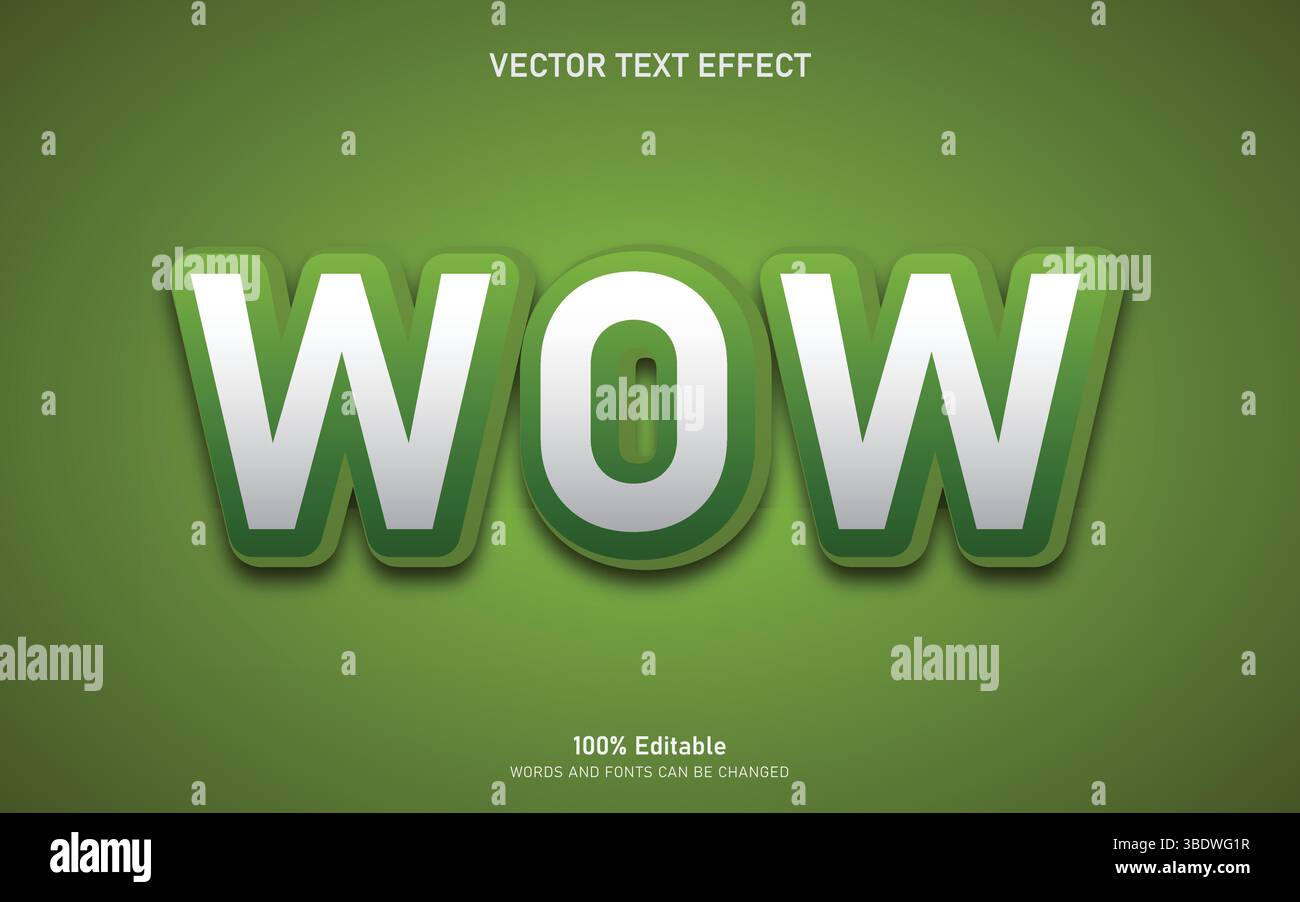 Wow editable text effect Stock Vector