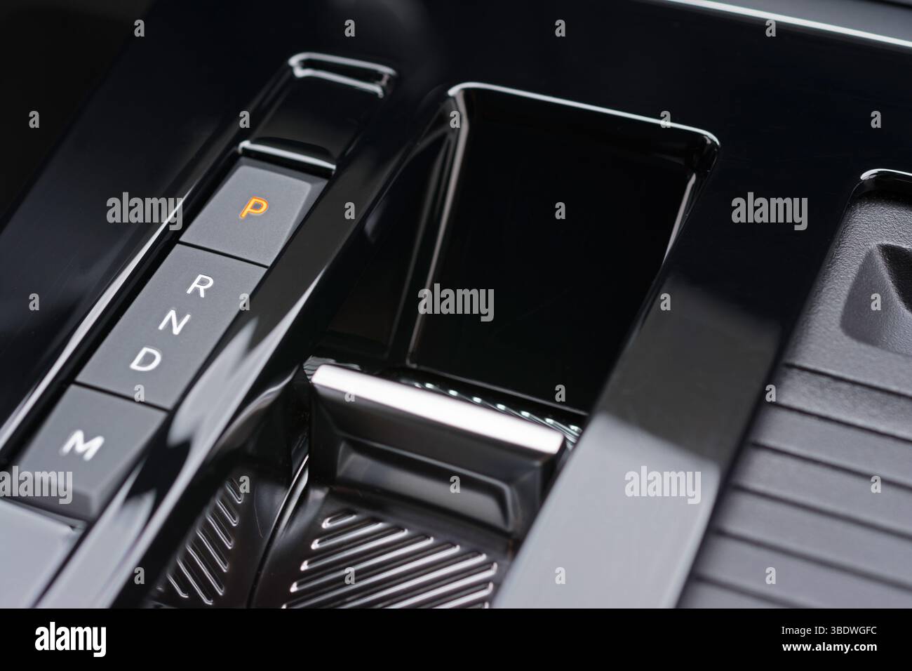 Close up of modern automatic transmission in P position (park) Stock Photo