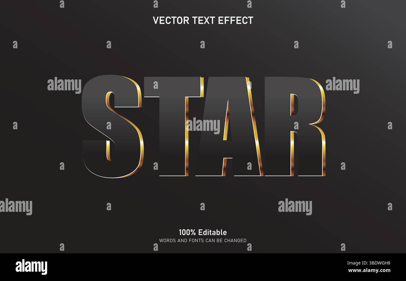 Luxurious star text effect Stock Vector