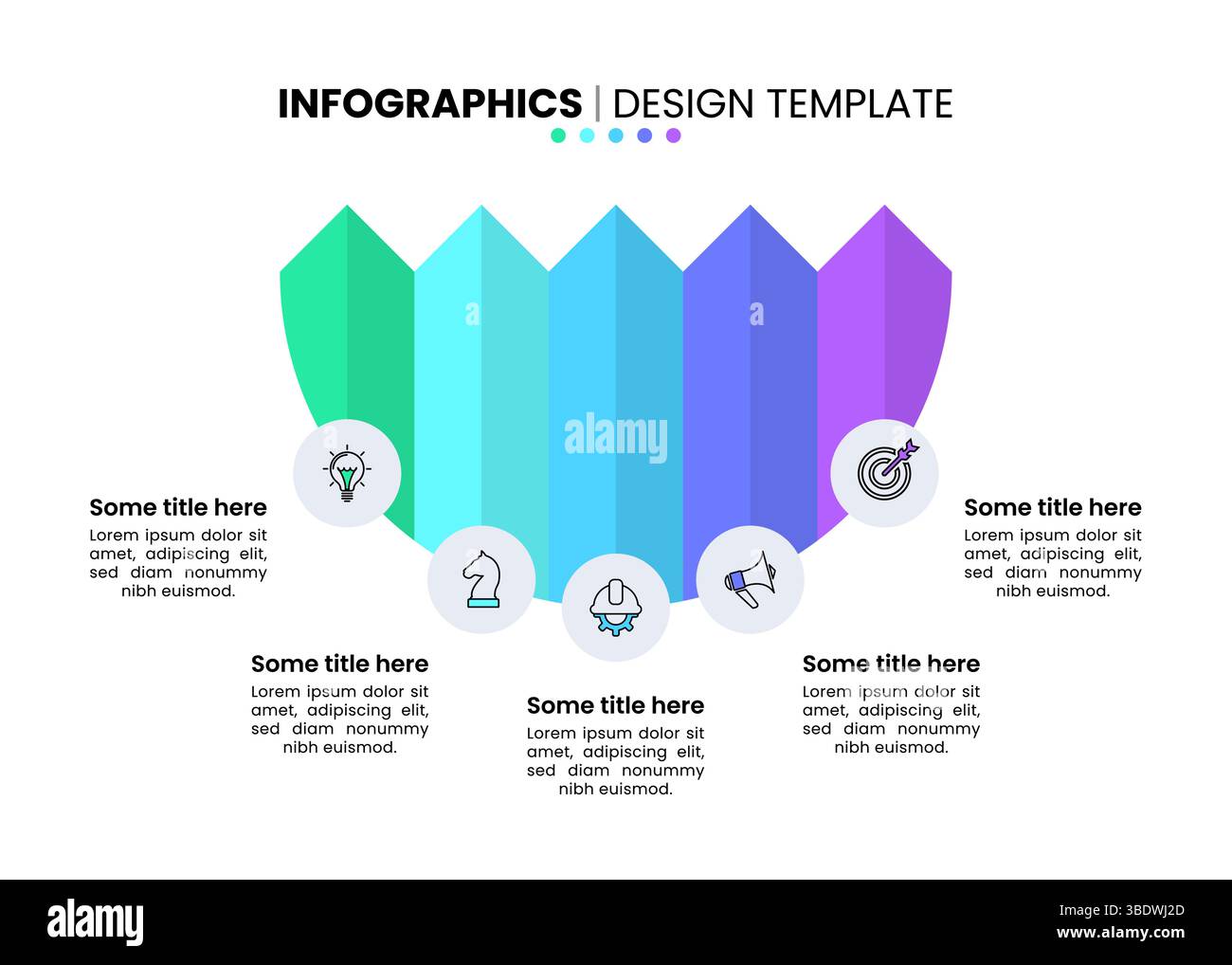 Infographic template with icons and 5 options or steps. Arrows. Can be ...