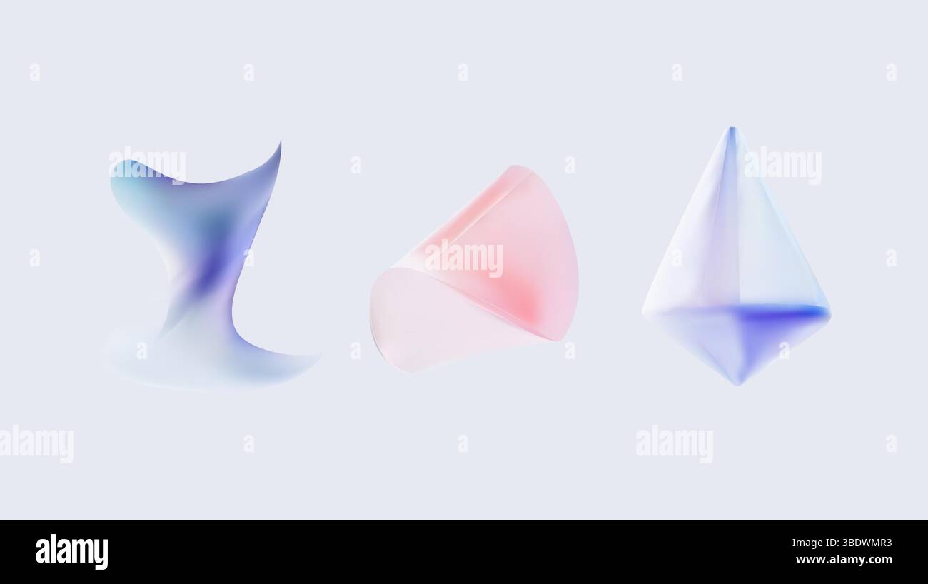 Abstract 3D Shapes Created in Soft, Gentle Colors for a Unique Visual ...