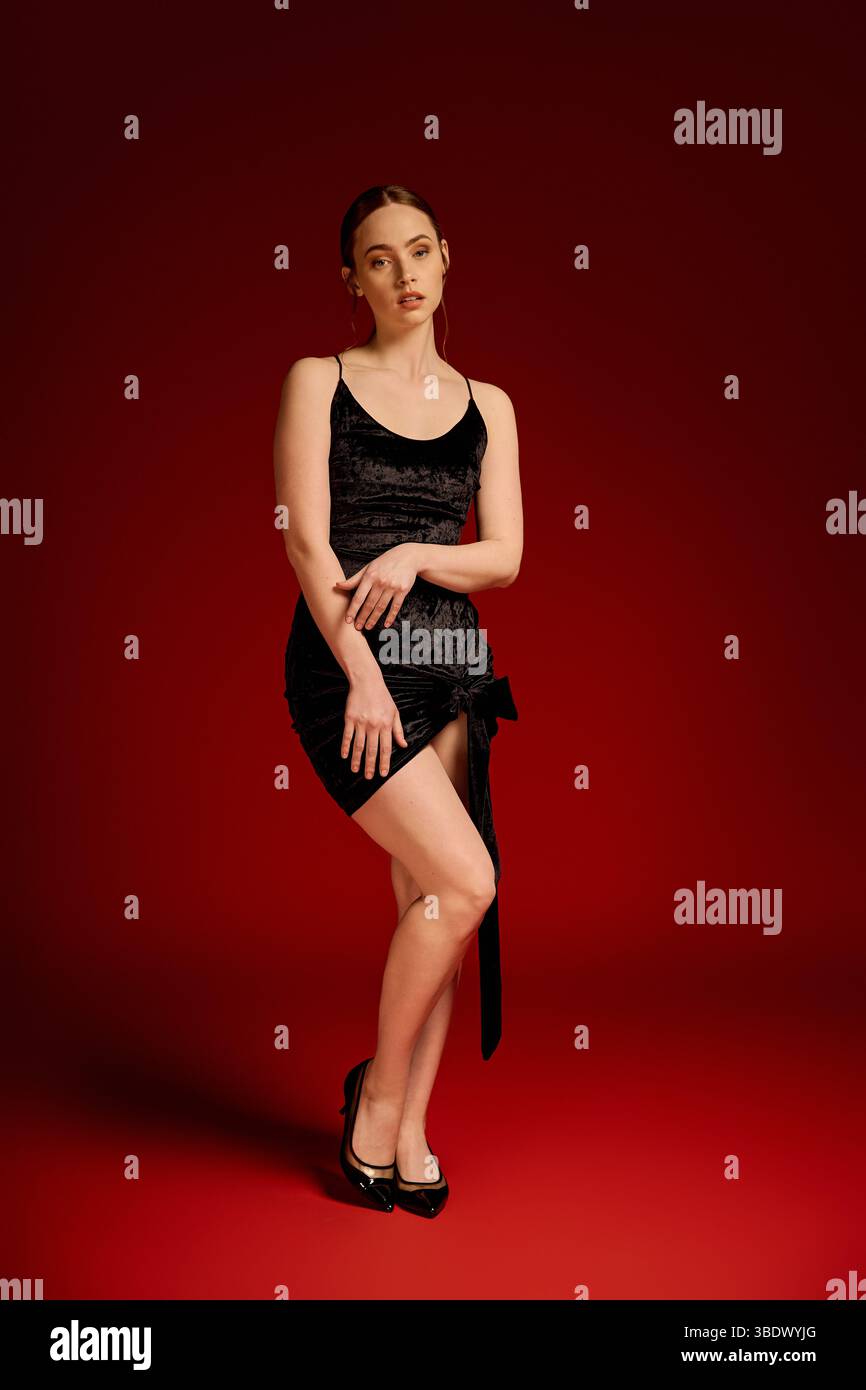 open lace back dress Nadia Long Sleeve Deep V Plunge Dress main image 0