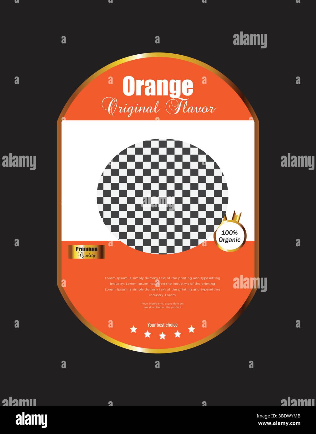 Organic food label or sticker design Stock Vector