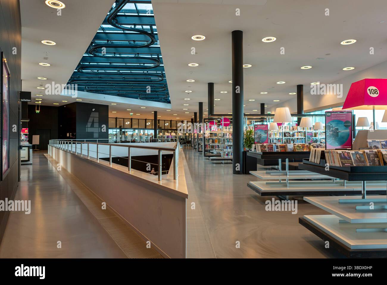 Interior contemporary architecture of public library in Dutch city ...
