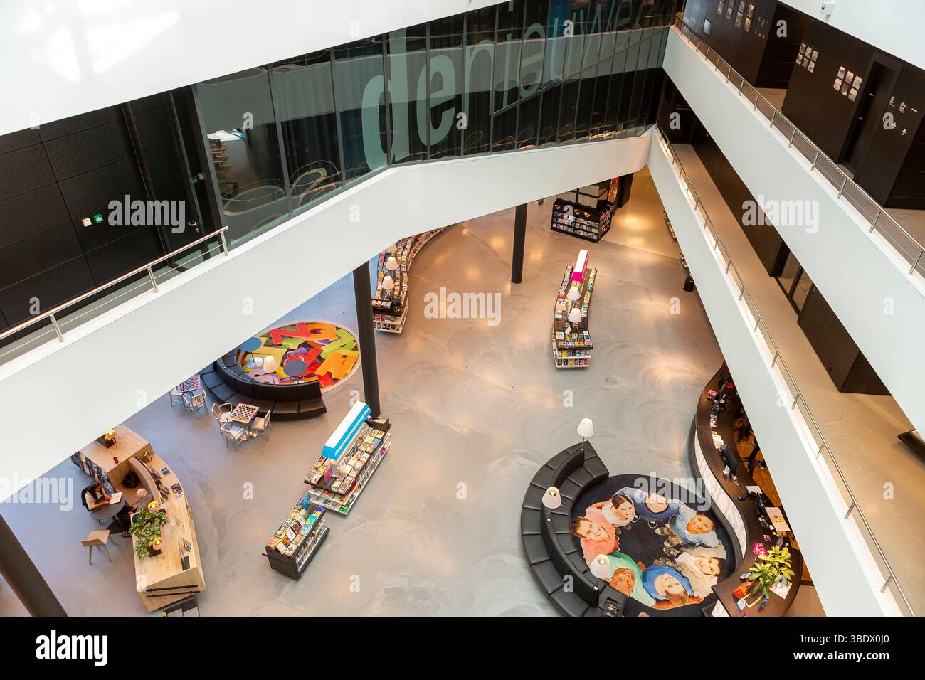 Interior contemporary architecture of public library in Dutch city ...