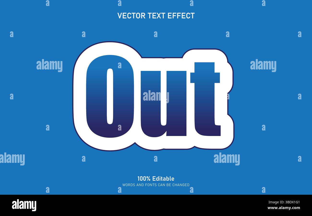 Out editable text effect Stock Vector