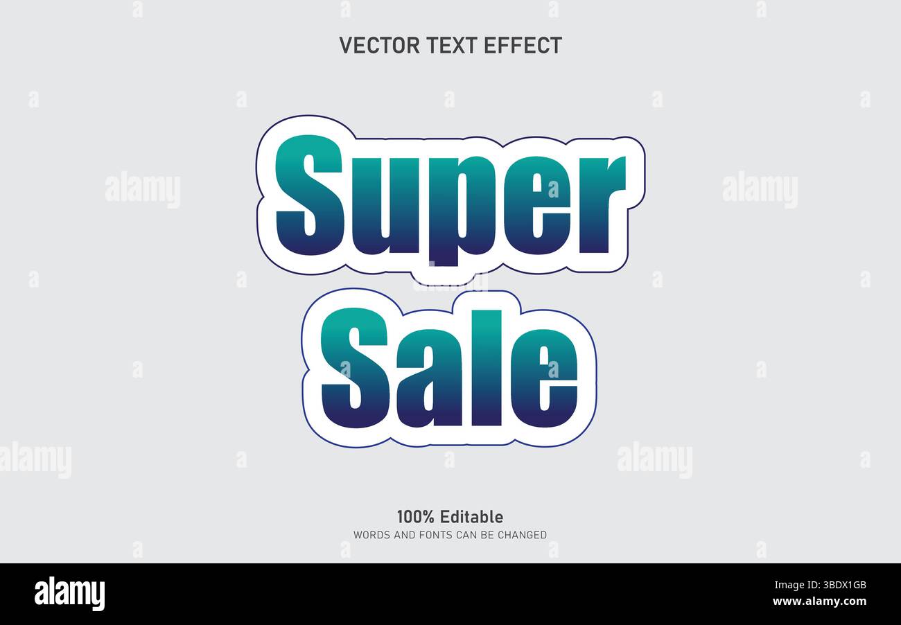 Super sale editable text effect Stock Vector