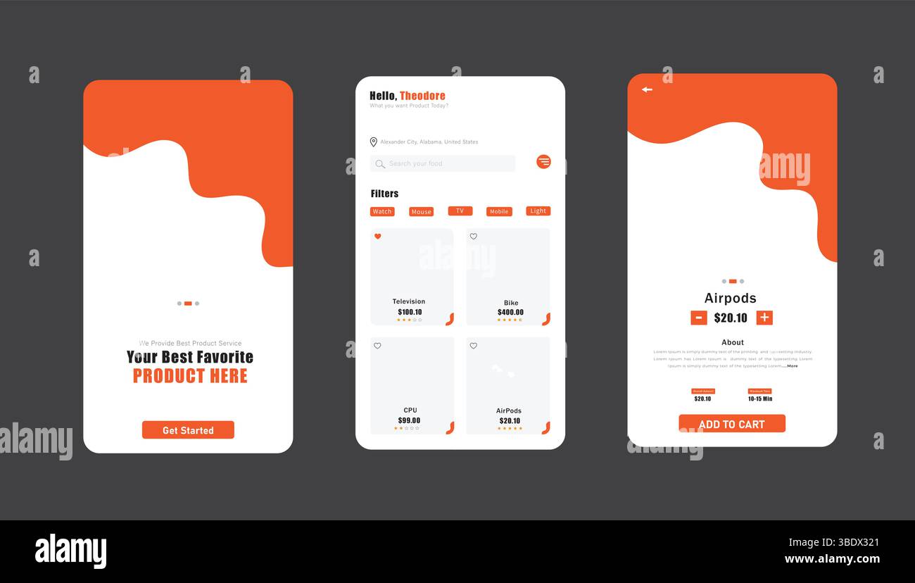 Mobile app design template Stock Vector Images - Alamy