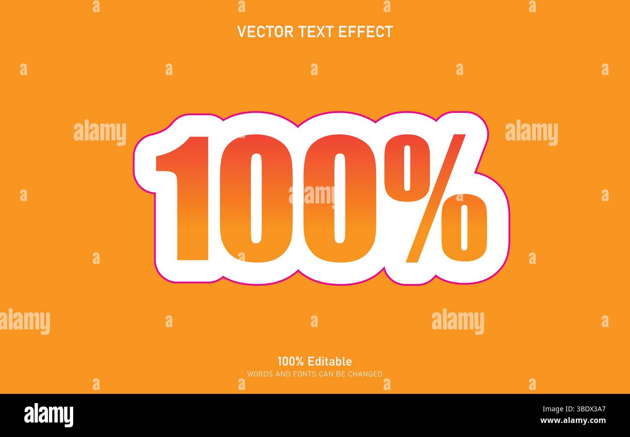 100% text effect Stock Vector