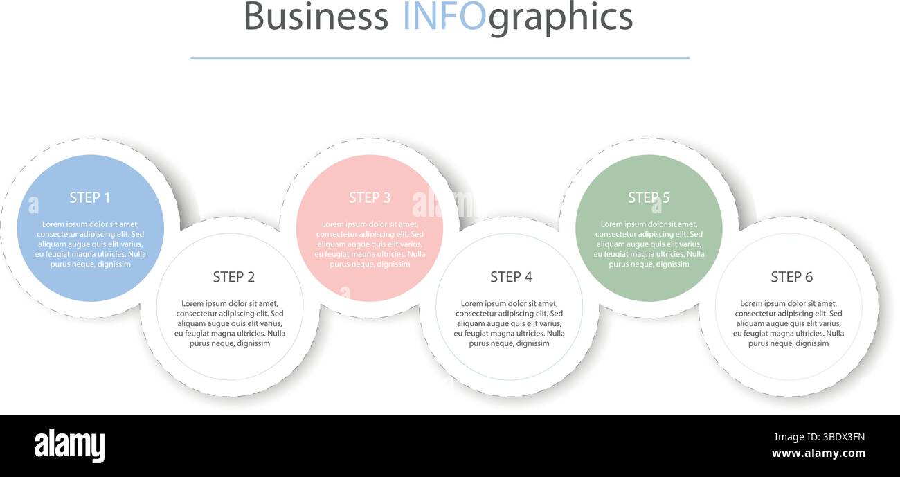 Business infographics include steps to solve problem, implement project ...