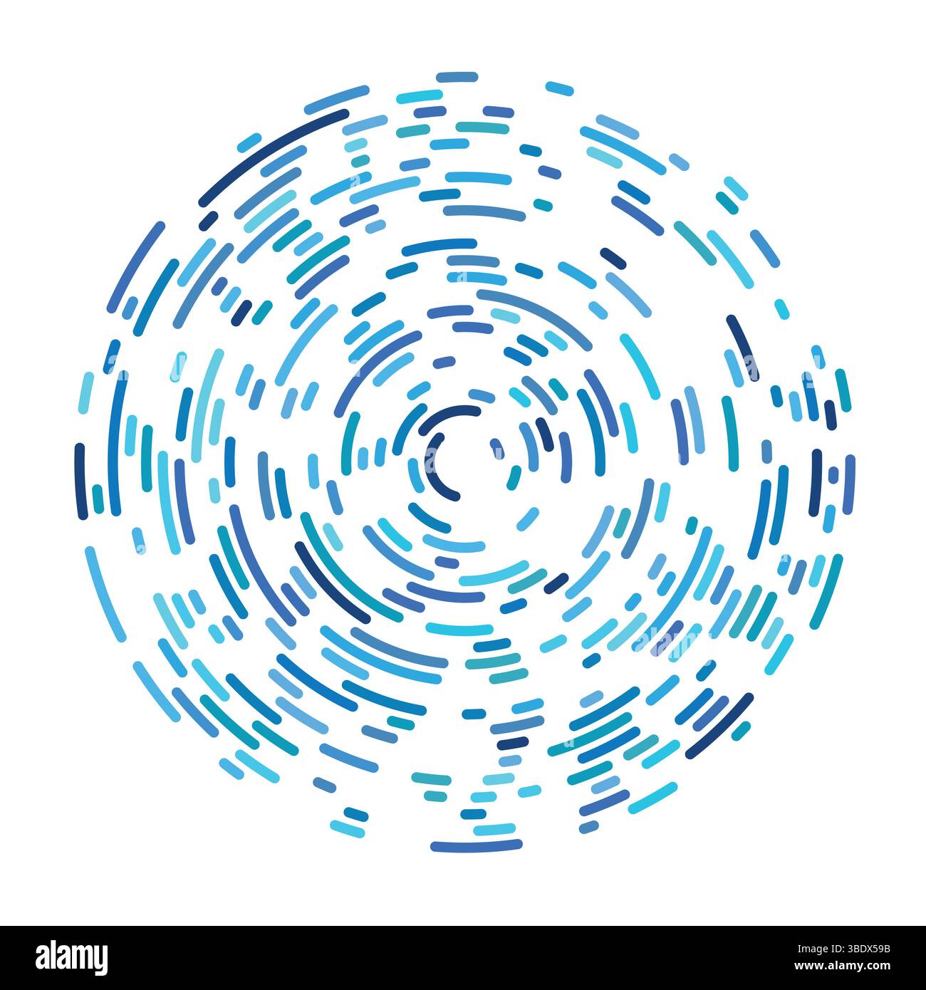 Abstract blue circle background with many different pieces. Vector illustration Stock Vector