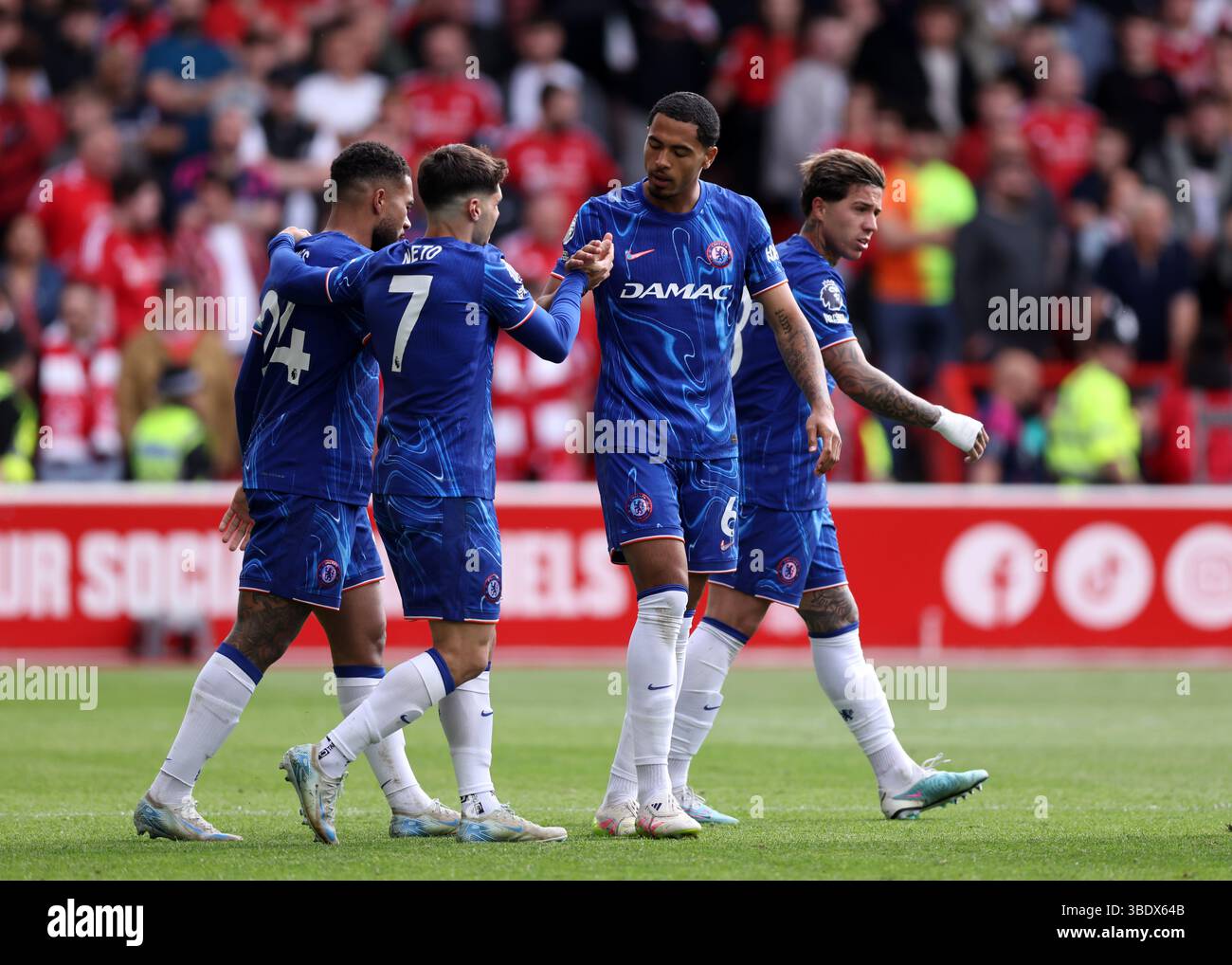 Nottingham, UK. 25th May, 2025. Levi Colwill of Chelsea celebrates his ...