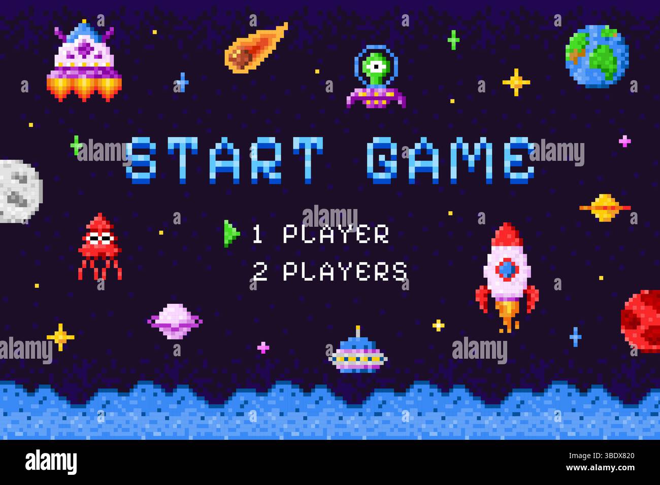 Press start game ui screen hi-res stock photography and images - Alamy