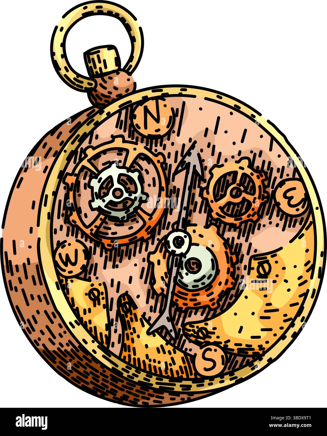 retrofuturism steampunk device sketch hand drawn vector Stock Vector ...