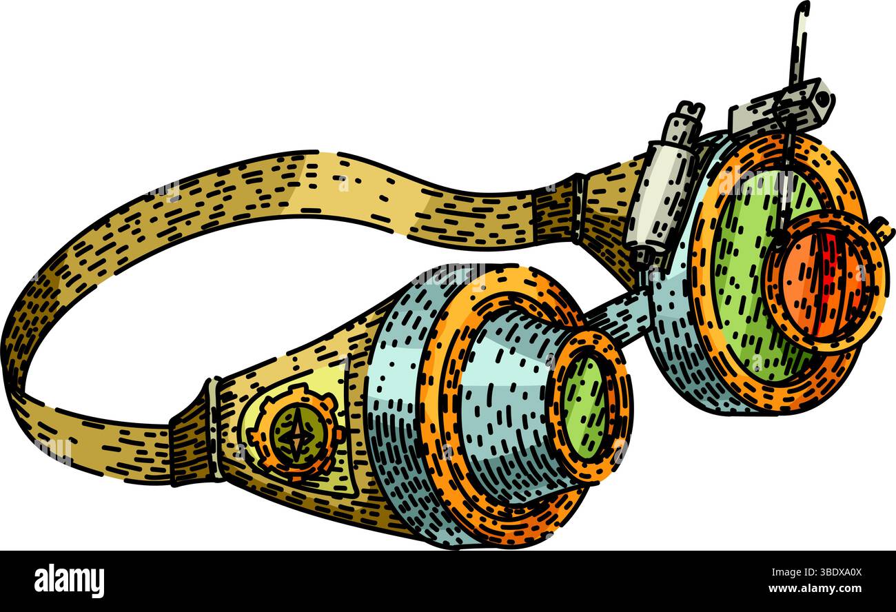 brass steampunk device sketch hand drawn vector Stock Vector Image ...