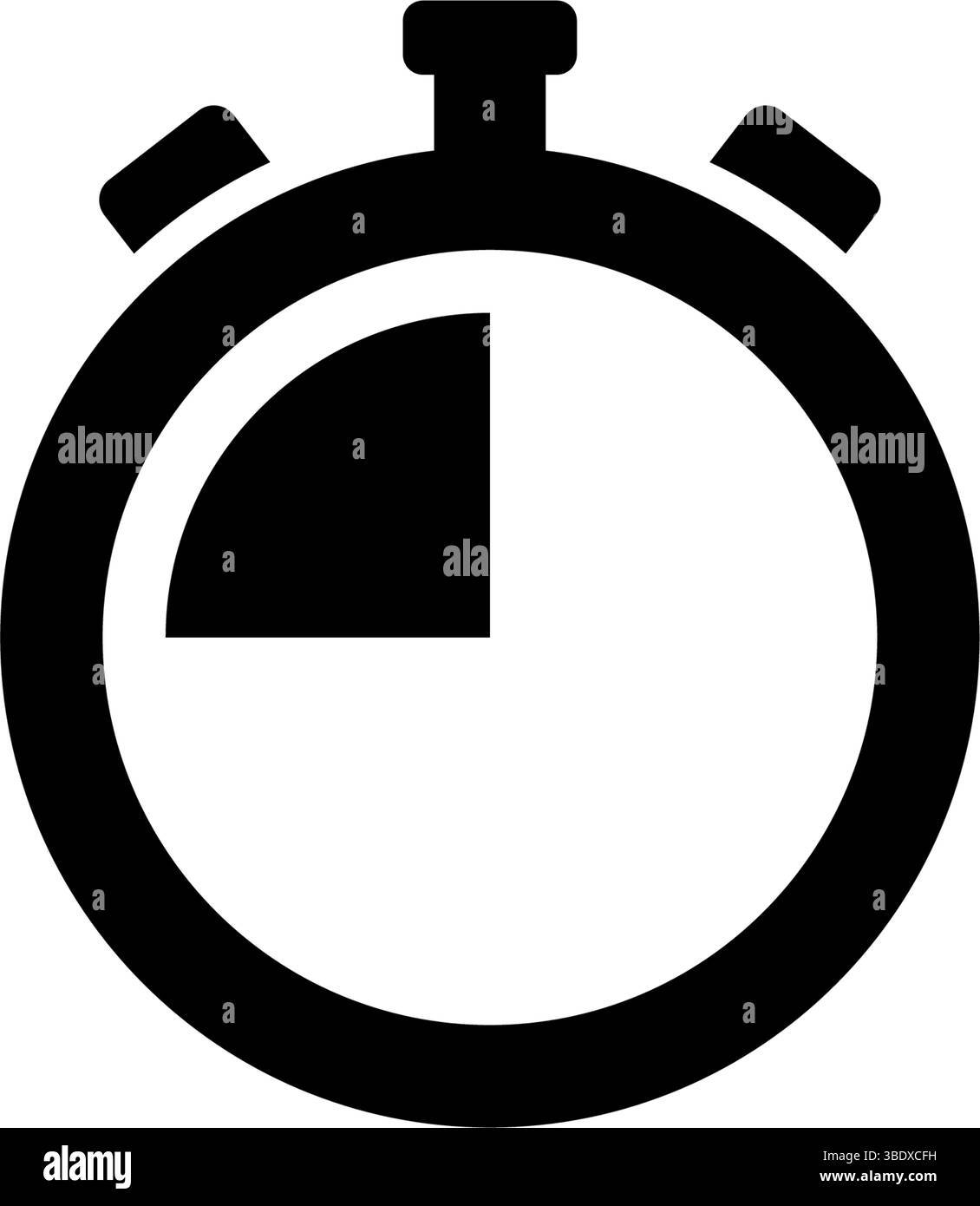 Simple black vector icon of a stopwatch, representing time measurement ...