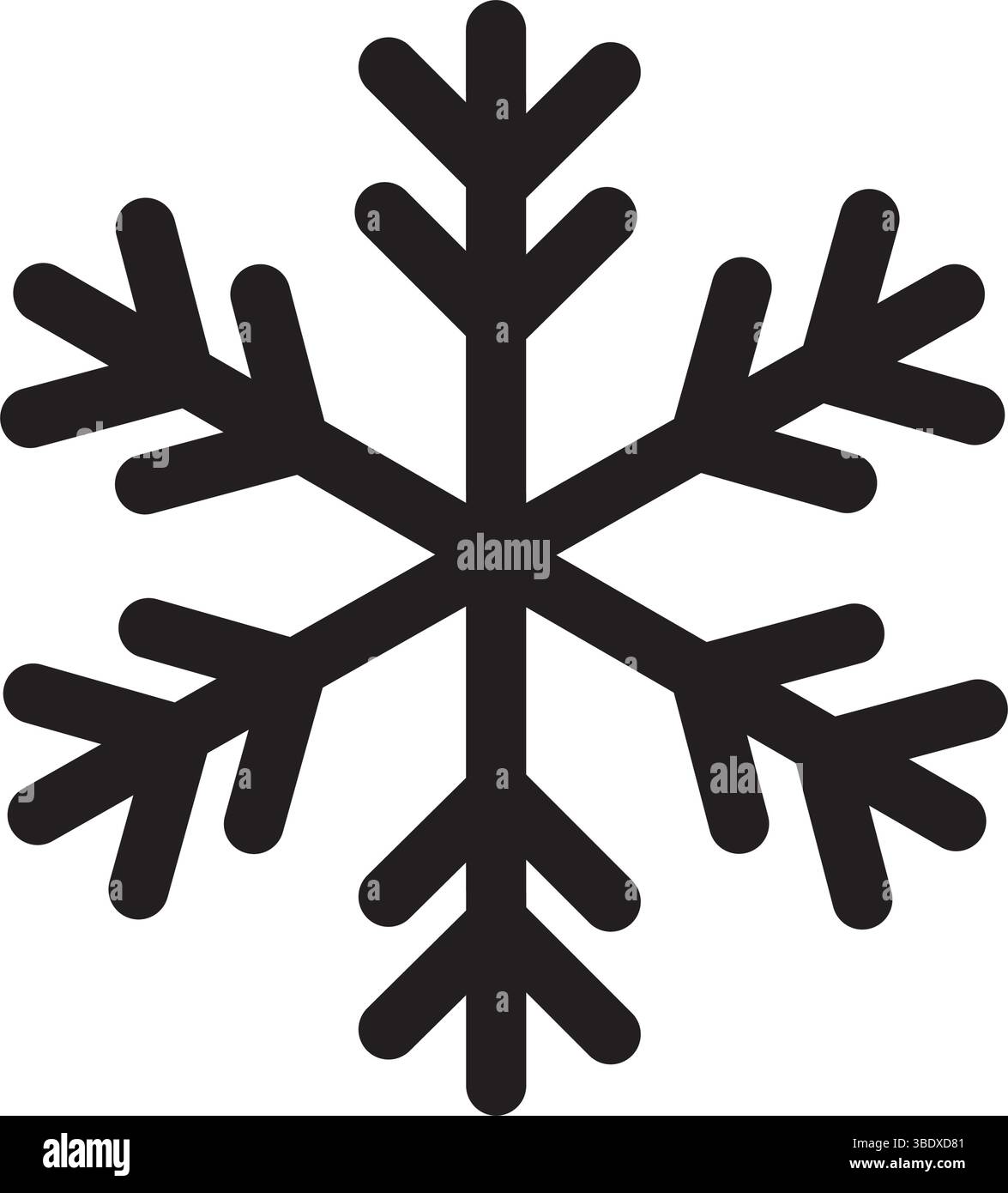 Snowflake glyph icon, New year and Christmas, snow sign vector graphics, a solid pattern on a white background, Stock Vector