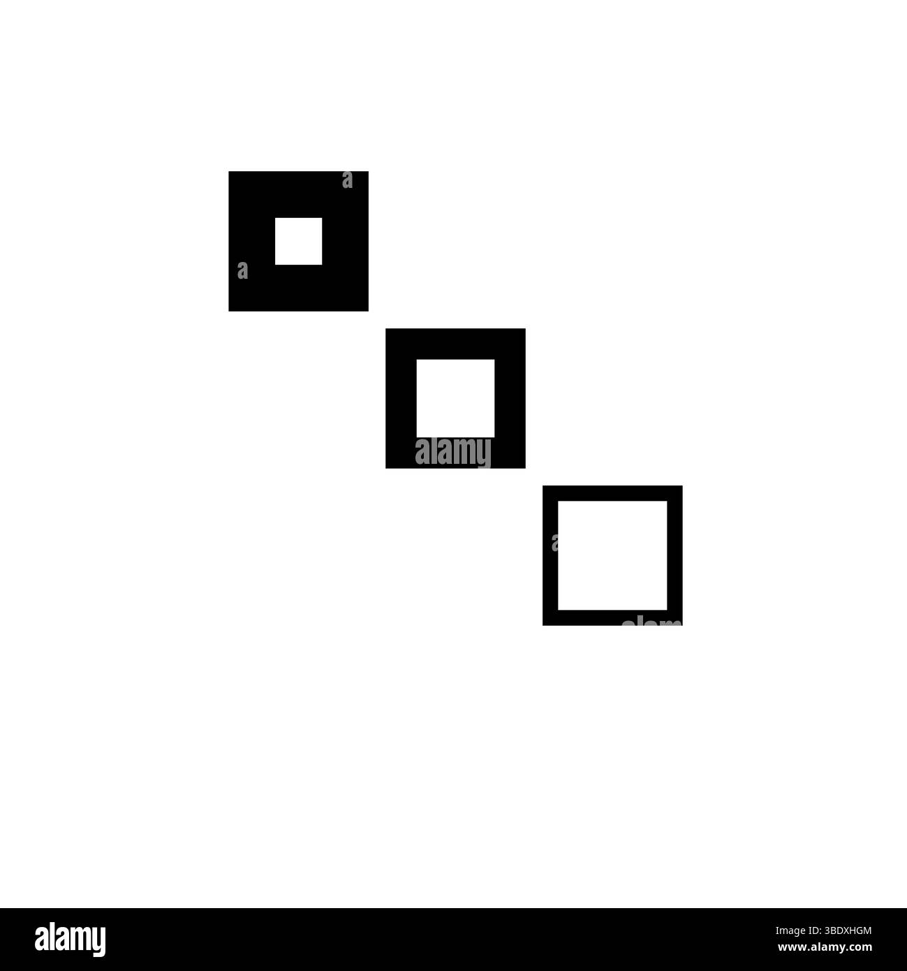 Blockchain Technology, Various Square Block Solid Flat Vector Icon Isolated on White Background. Stock Vector