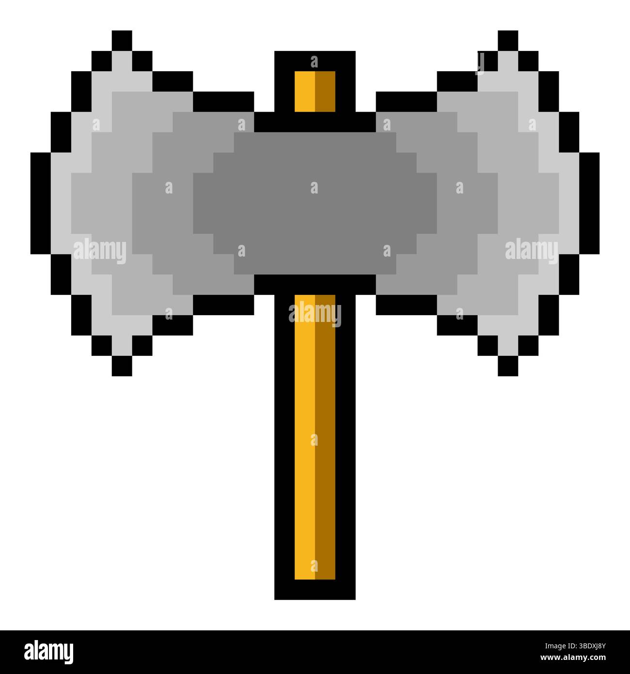 Double ax in pixel art style Stock Vector