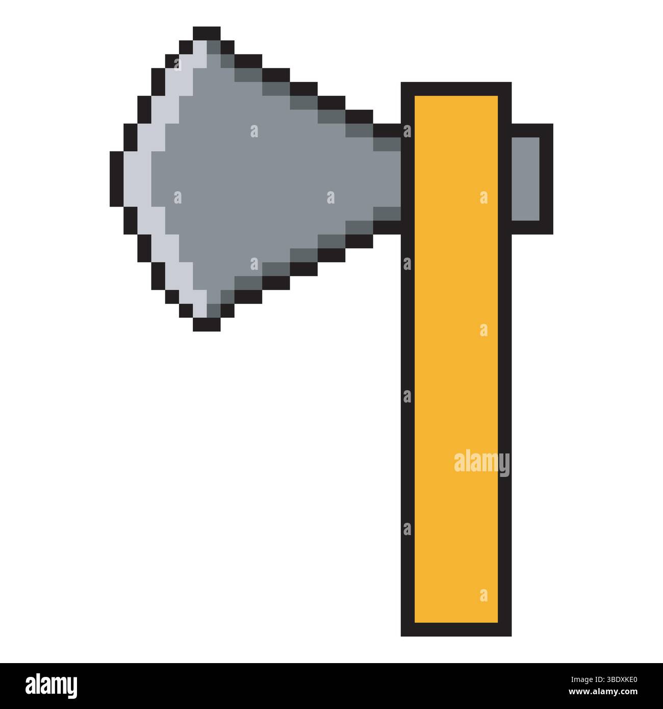 Axe icon with pixel art Stock Vector